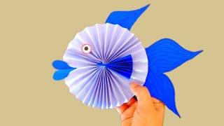 Cute Origami Paper Fish | Cute Color Paper Fish | Easy Paper Fish Craft | Kids Craft Ideas |