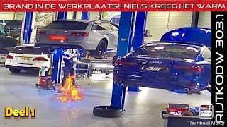 Brand in de werkplaats! Niels heeft geluk gehad | Opgevreten brandstofslang Audi | RS6 V10 gaat open