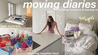 MOVING INTO MY NEW APARTMENT! unpacking & building furniture, my first night, & hauls! episode 3.•*