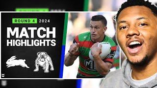 NFL FAN REACTS To NRL 2024 | Rabbitohs v Bulldogs | Match Highlights