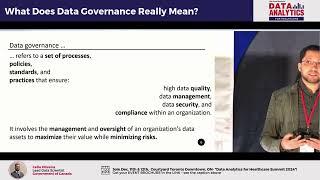 Celio Oliveira: What Does Data Governance Really Mean? | DATA ANALYTICS FOR HEALTHCARE