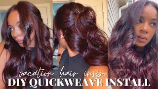 how to: undetectable quickweave + how i curl my extensions + coloring bundles (vacation hair inspo)