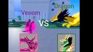 بلوكس فروت / مقارنه بين تنين و سم roblox blox fruit dragon vs venom