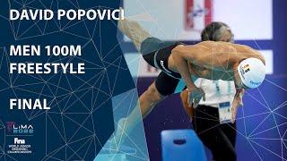 David Popovici | Men 100m Freestyle | Full Race | FINA World Junior Swimming Championships