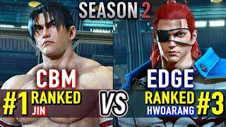 T8  CBM (#1 Ranked Jin) vs EDGE (#3 Ranked Hwoarang)  Tekken 8 High Level Gameplay
