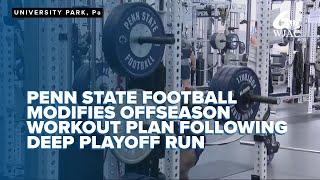 Penn State football strength coach discusses offseason workout plan following deep playoff run