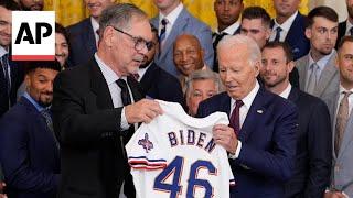 Biden welcomes 2023 World Series champion Texas Rangers to White House