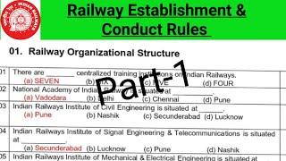 Railway Establishment & Conduct Rules || Part-A || Railway Departmental Exam