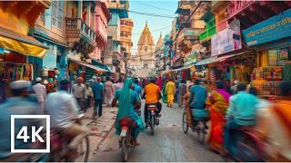 Walking Tour of India Varanasi  | Bustling Streets and Daily Life in 4K 60FPS HDR