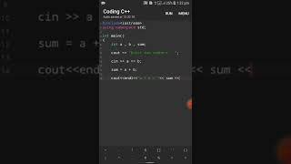 Sum of two number in c++ programming | c++ coding | programming in c++ language | cpp programming