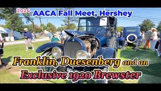 Franklin, Duesenberg and a 1920 Brewster AACA Hershey Car Show #brewster #rarecars #aaca