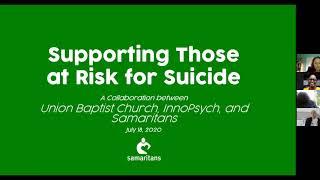 Suicide Prevention Training sponsored by Samaritans Inc, InnoPsych, Inc & Union Baptist Church