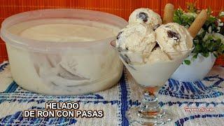 HELADO DE RON CON PASAS FÁCIL Y  DELICIOSO con solo 5 Ingredientes