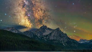 Yellowstone Morning Glory Geyser Milky Way (4k)