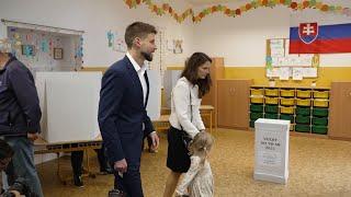 Simecka hails 'positive campaign' as he votes in Slovakia's parliamentary election