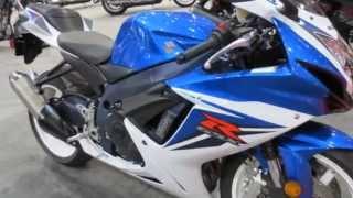 2013 Suzuki GSXR 600 Blue & White Sport Bike Walk Around Canon Vixia HF M40 Video Test