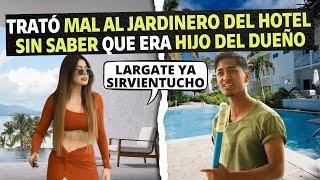 Trato mal al jardinero del hotel sin saber que era hijo del dueño.