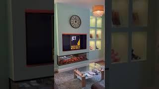 Before and After installing a media wall
