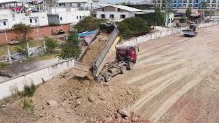 Full Video 4H of Activities Heavy Machinery Working Fill Up Land by Dump truck with Dozer SHANTUI