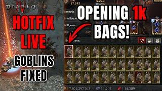 GOBLINS HUGE BUFF LIVE! Farming Guide & 1K Bags Open - Diablo 4