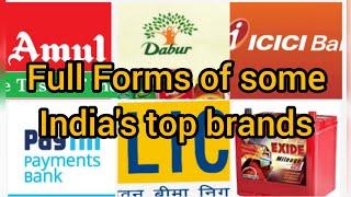 Full Forms of some India's top brands ||Knowledge Unlimited ||