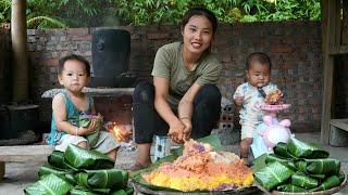 How a girl makes five-color sticky rice with her children - brings it to sell | Chúc Thị Dương