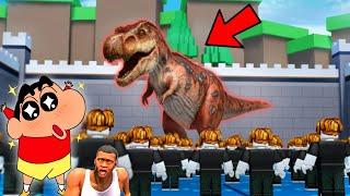 CHOP T-REX vs SHINCHAN ARMY in ROBLOX EPIC ARMY BATTLES