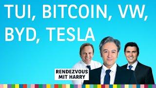 Was ist los bei Bitcoin und dem Euro? Dazu TUI, VW, BYD, Tesla – Rendezvous mit Harry vom 24.06.2024