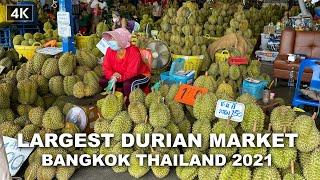 【4K】Walking Tour The Largest Durian market in Thailand April, 2021