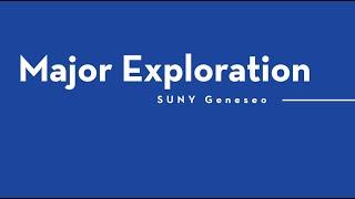 Exploring a Major at SUNY Geneseo