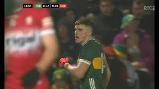 SEAN O SHEA LEAVES EAMONN FITZMAURICE WITH EGG ON HIS FACE BY KICKING THIS FREE A MILE WIDE