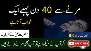 Mout Say 40 Din Pehle Yeh Khwab Ata Hay | Hazrat Imam Ali Quotes About Death Urdu/Hindi | Death