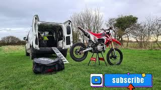 M2R RF 160cc first start and ride New machine from funbikes UK, 160 pitbike field ride 