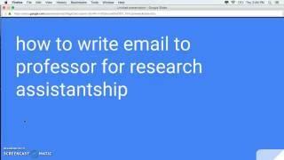 How To Write Email To Professor For Research Assistantship