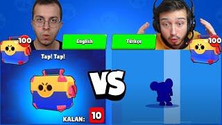 TÜRKÇE HESAP vs İNGİLİZCE HESAP ( 200 MEGA KUTU AÇTIK ) !!! - Brawl Stars