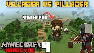 Villager vs Pillager in Minecraft Hardcore #4 | hindi | By Criptbow Gaming