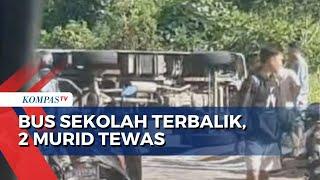 Bus Sekolah di Manado Terbalik, 2 Murid Tewas