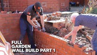 Bricklaying - Full Garden Wall Build - Part 1