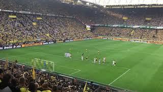 4:3 Freistoßtor von Alcacer in der 96. Minute | Dortmund 4:3 Augsburg - Blick von der Südtribüne!