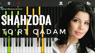 Shahzoda - To'rt qadam | KARAOKE • TEKST • QO'SHIQ MATNI • LYRIC CLIP • PIANO VERSION | by kambarov