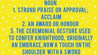 Learnology: How to pronounce Accolade"