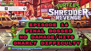 TMNT Shredder's Revenge No Hit/Damage Final Bosses (Gnarly) Raphael Level 16 Who Needs A Dock Trophy