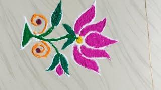 Very easy lotus flower rangoli design