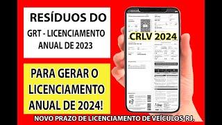 Resíduos do Certificado de Registro e Licenciamento de Veículo (CRLV) 2023,  para OBTER O CRLV 2024!