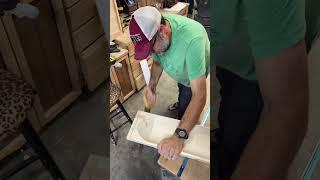 Cutting the dough bowl ends on the miter saw