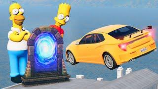 Car VS Portal Trap To Another Universe From Simpsons | BeamNG Drive | BimTestCrash