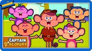 Five Little Monkeys Jumping On The Bed | Nursery Rhymes | Fun Rhymes By Captain Discovery