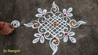 2 min Rangoli Designs 3 dots Small MugguluChinna Muggulu Daily RangoliSide Border Rangoli Design