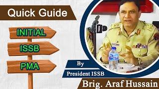 Quick Guide To ISSB || Initial To PMA || Complete Journey || by President ISSB Brig. Araf Hussain