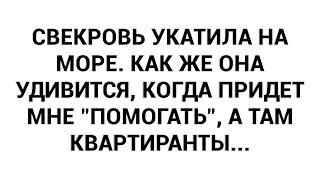 Свекровь укатила на море. Как же она удивится, когда придет мне "помогать", а там квартиранты...